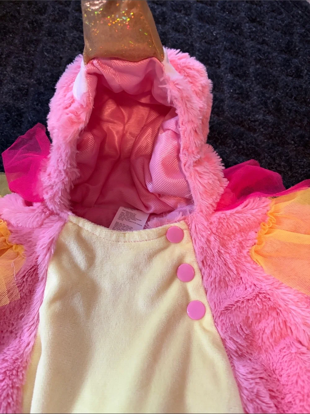 Target Pink Plush Bird Costume With Golden Beak/Tulle Ruffles Size 0-6 Months - Picture 7 of 9